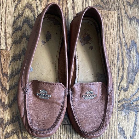 Brown leather Coach Opal loafer, size 7.5. Some wear on inner sole, good - Picture 6 of 15